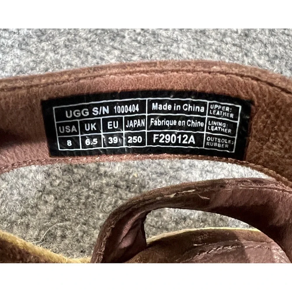 UGG Australia Brown Suede Strap Wedges Womens EU 39 US 8-8.5